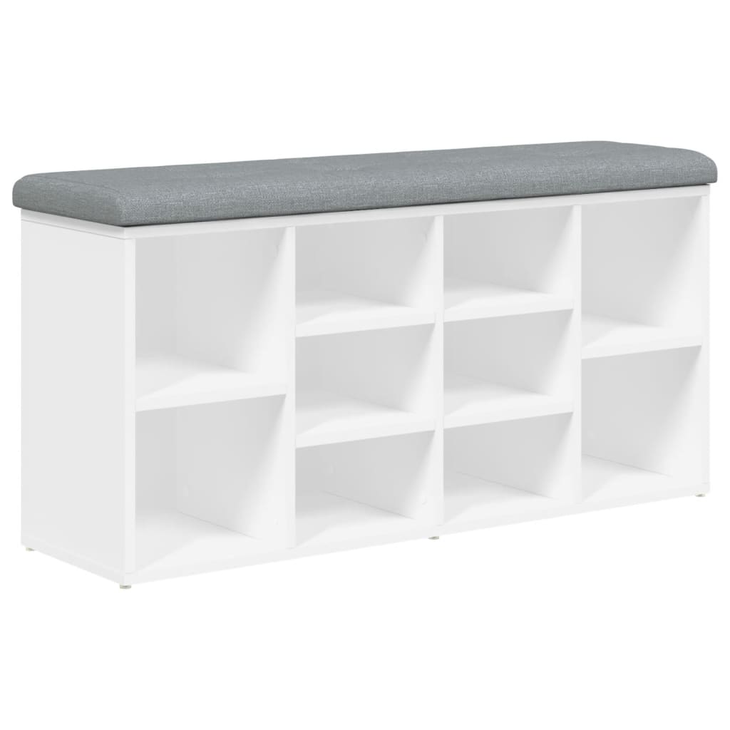 Shoe Bench White 102x32x50 cm Wood Material