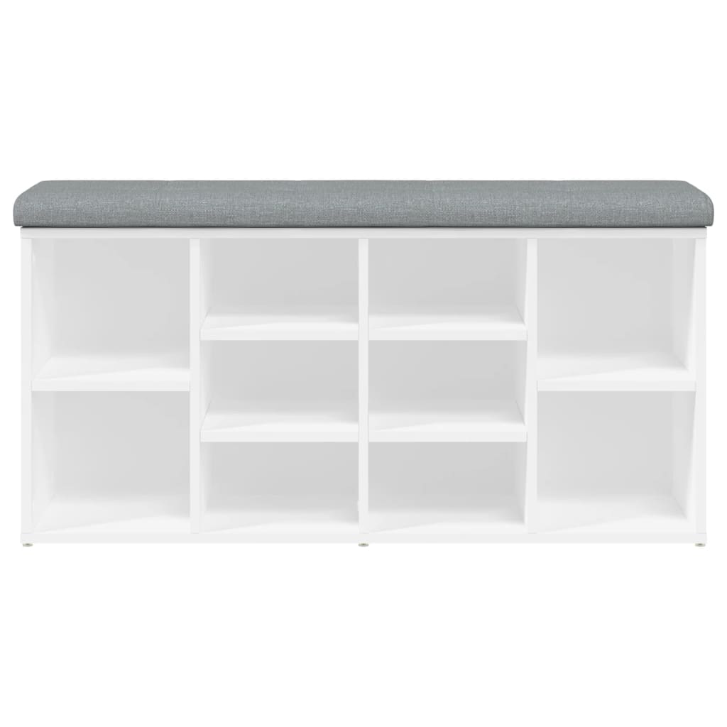 Shoe Bench White 102x32x50 cm Wood Material