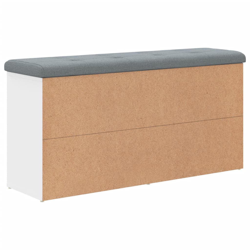 Shoe Bench White 102x32x50 cm Wood Material