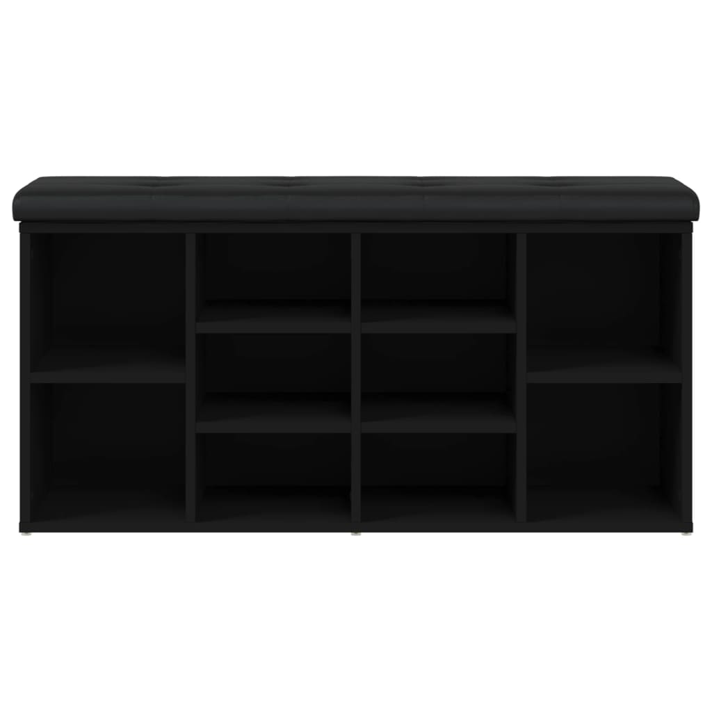 Shoe Bench Black 102x32x50 cm Wood Material