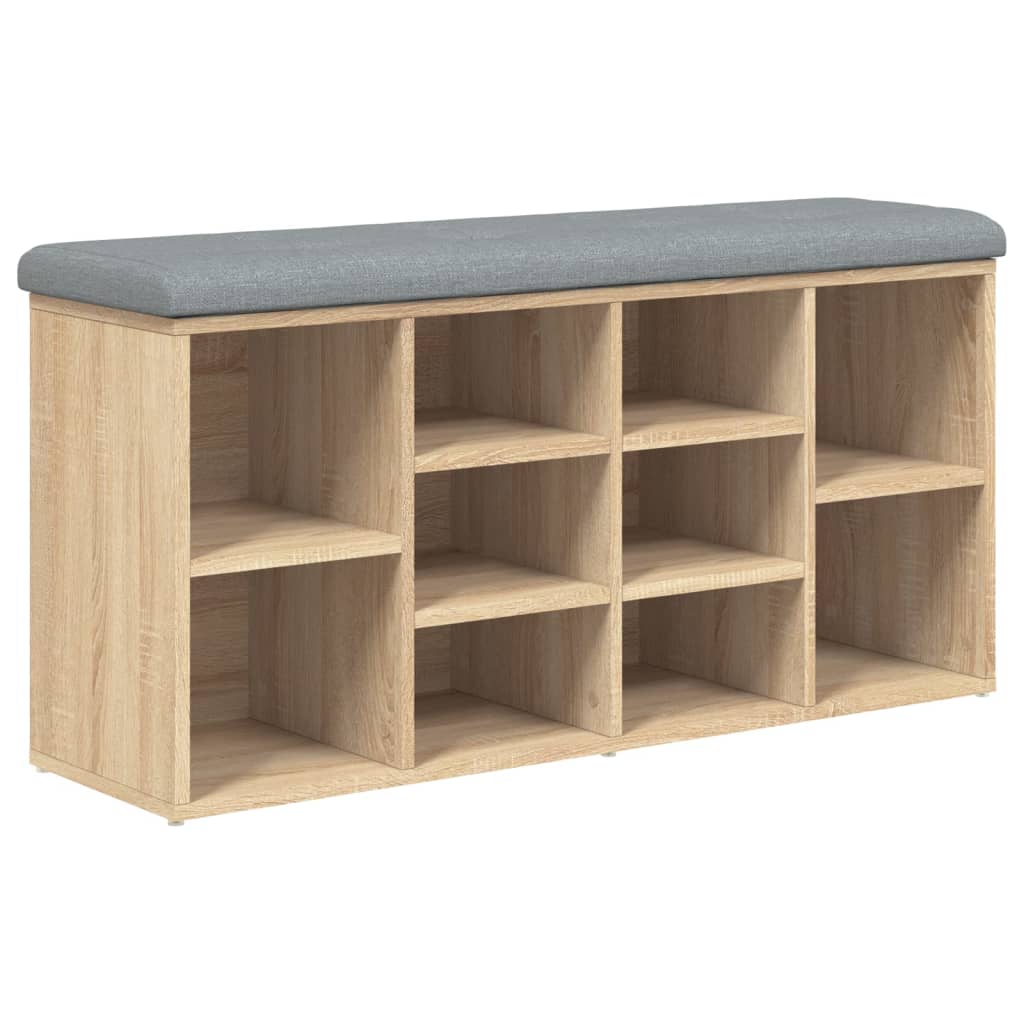 Shoe bench Sonoma oak 102x32x50 cm wood material