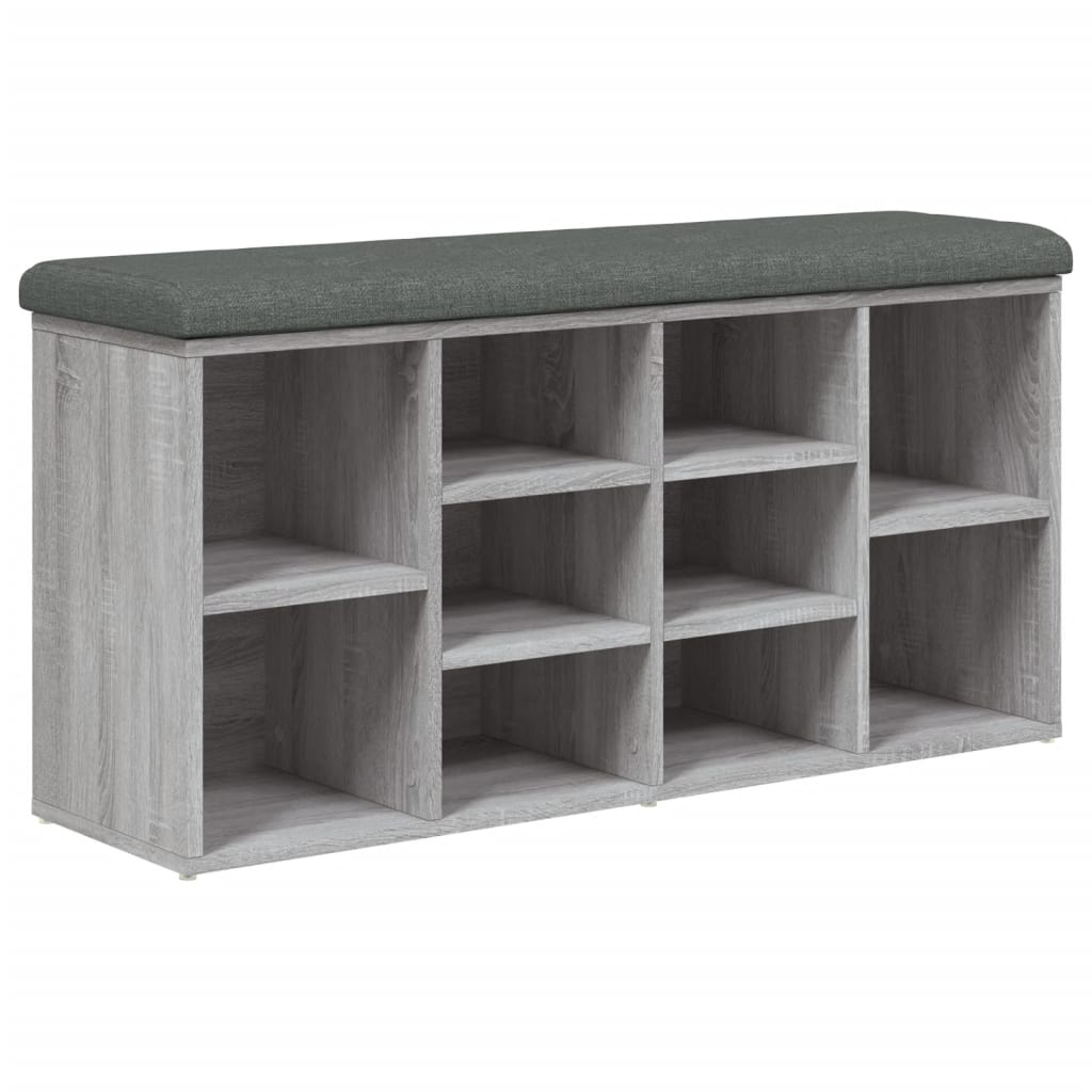 Shoe Bench Grey Sonoma 102x32x50 cm Wood Material