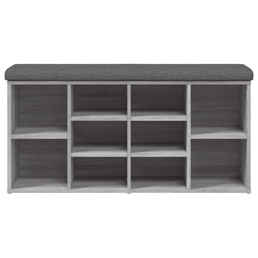 Shoe Bench Grey Sonoma 102x32x50 cm Wood Material