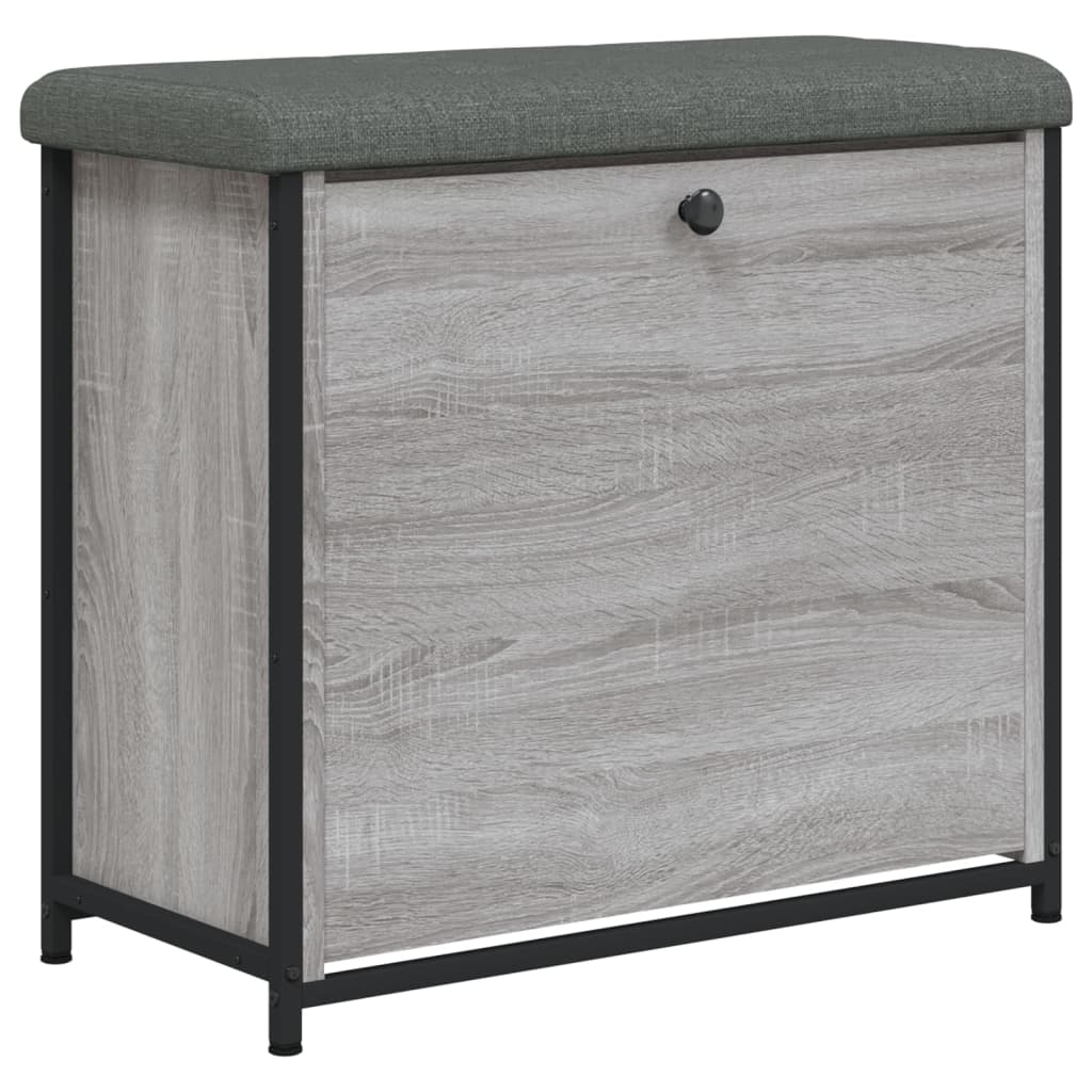 Shoe bench with flap Gray Sonoma 62x32x56 cm
