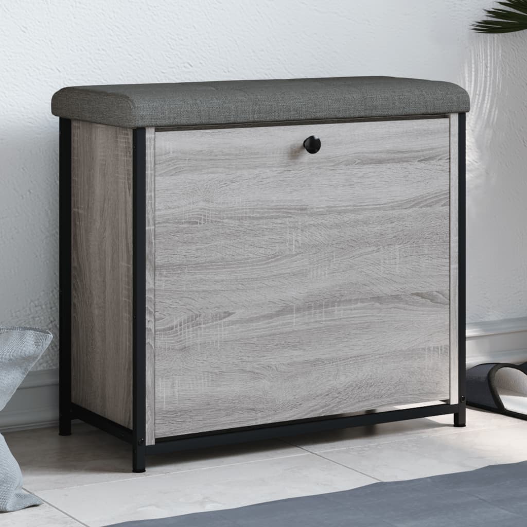 Shoe bench with flap Gray Sonoma 62x32x56 cm