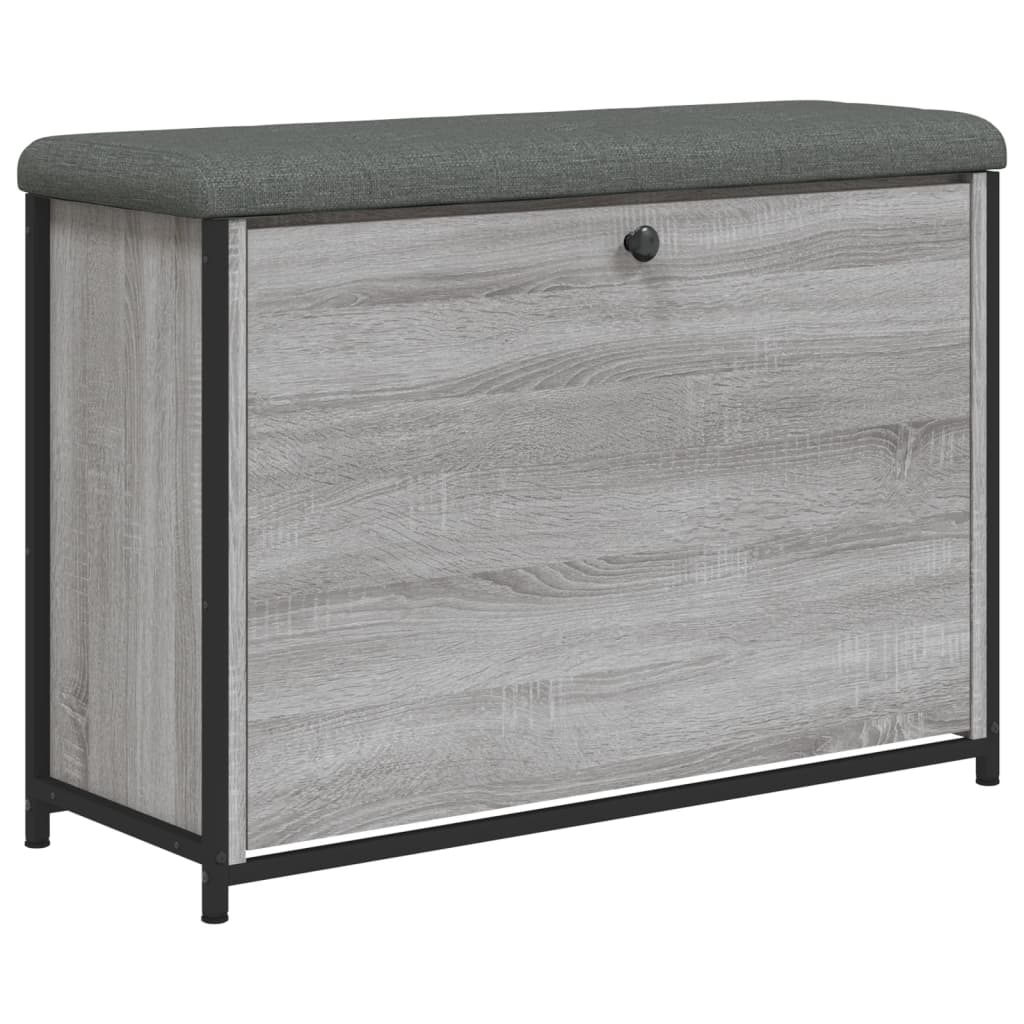 Shoe bench with flap Gray Sonoma 82x32x56 cm