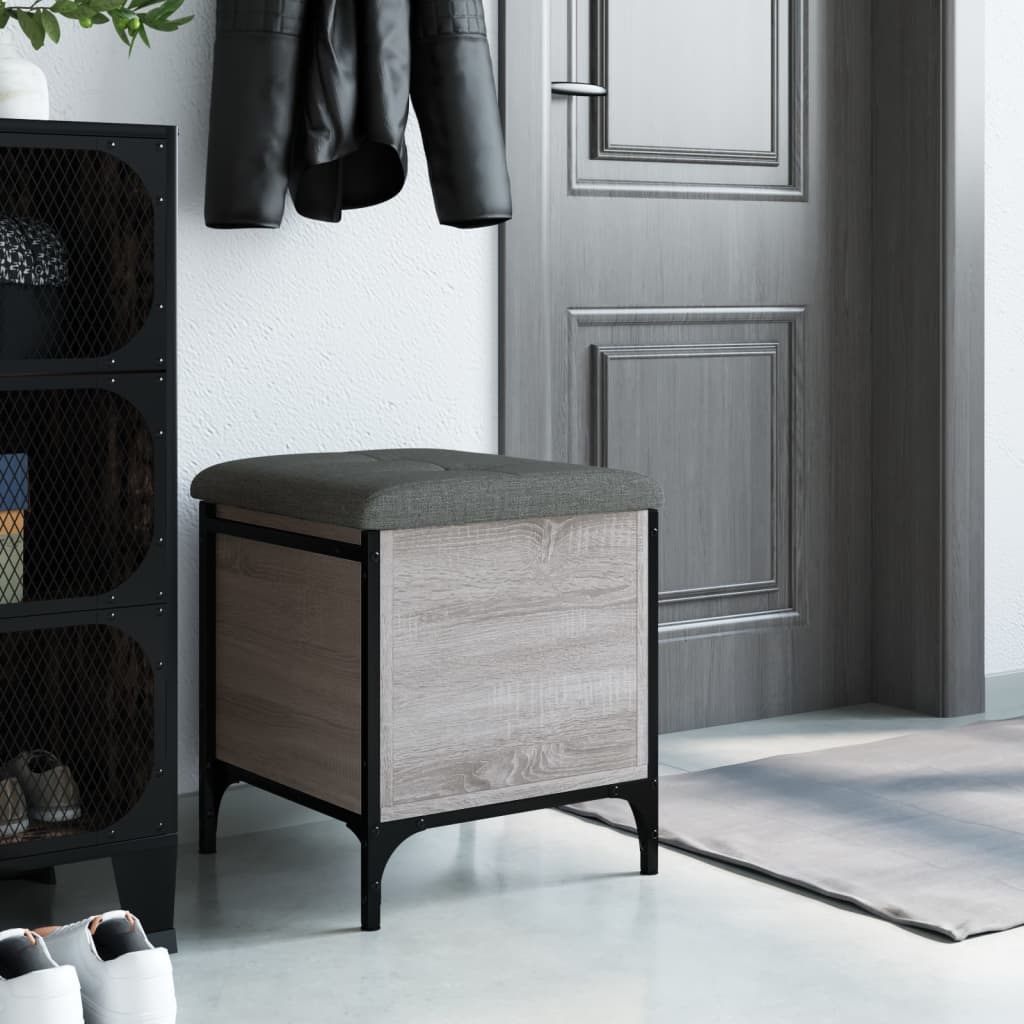 Bench with storage space Grey Sonoma 42x42x45 cm wood material