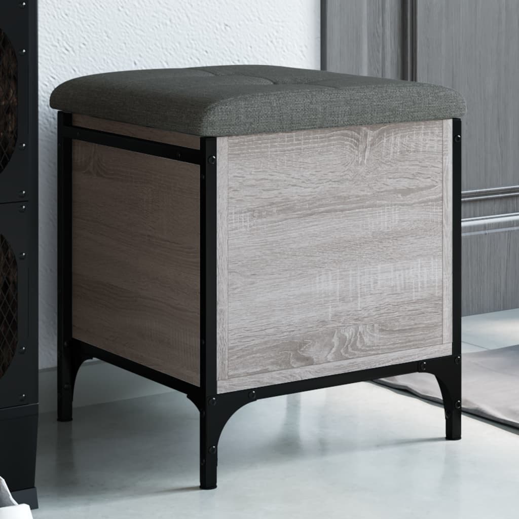 Bench with storage space Grey Sonoma 42x42x45 cm wood material