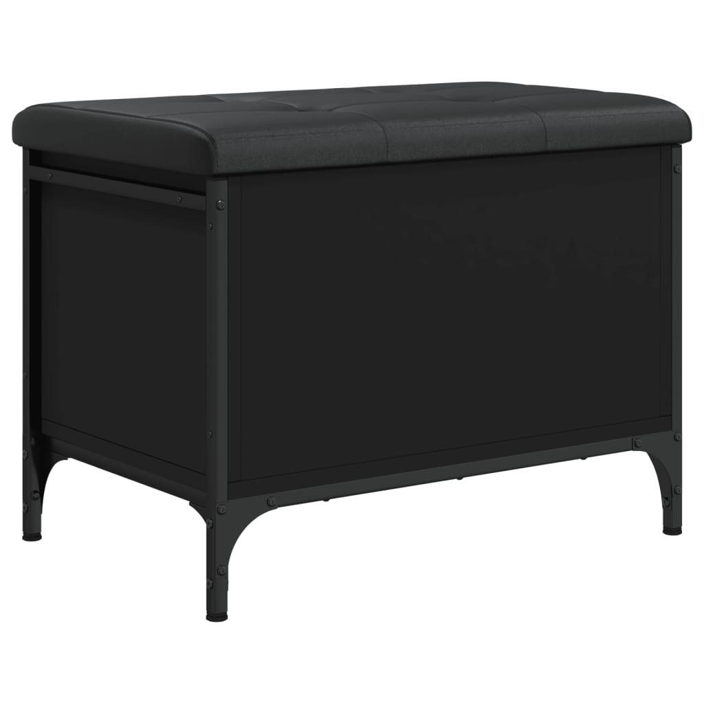 Bench with storage space Black 62x42x45 cm Wood material