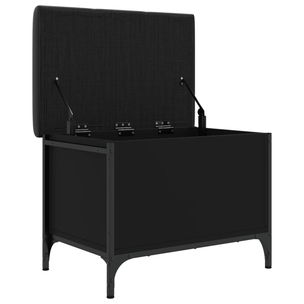 Bench with storage space Black 62x42x45 cm Wood material
