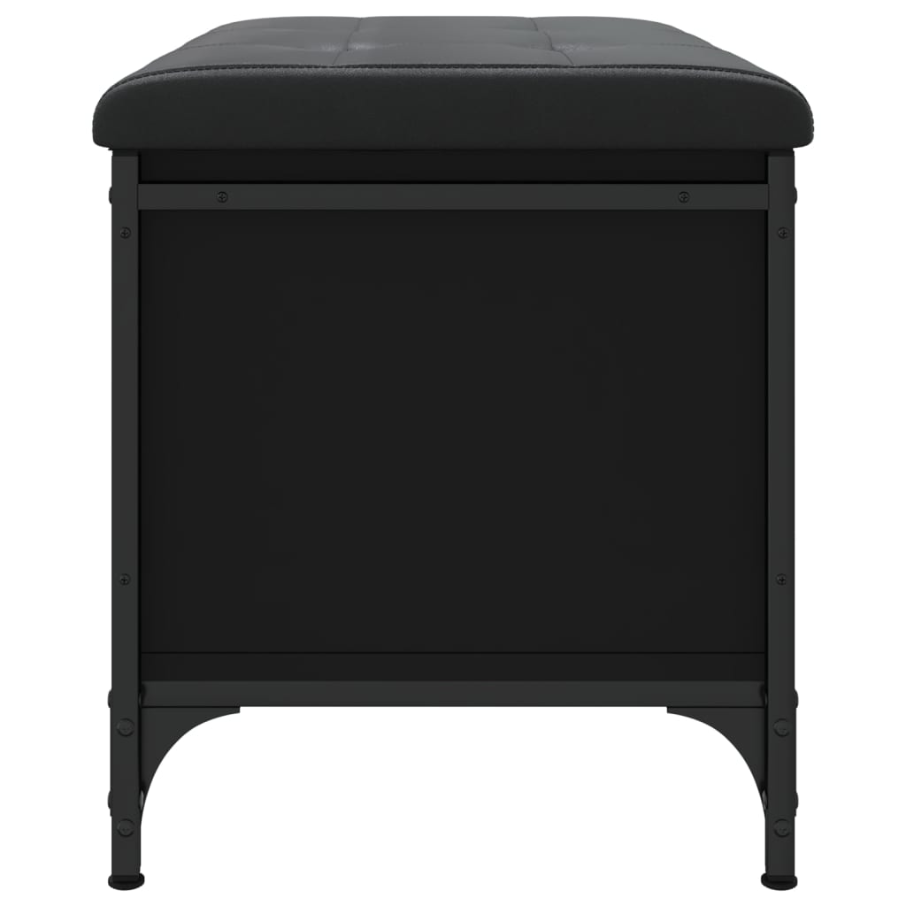 Bench with storage space Black 62x42x45 cm Wood material