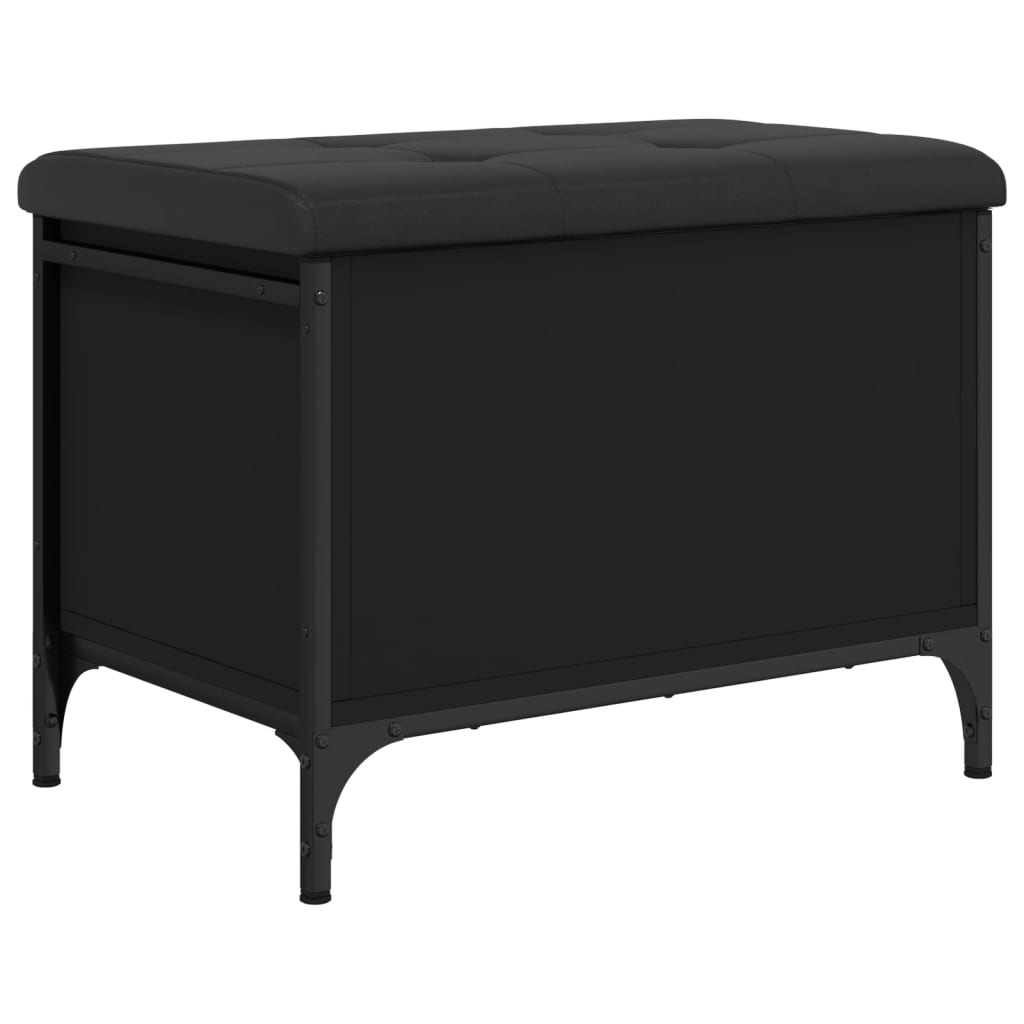 Bench with storage space Black 62x42x45 cm Wood material