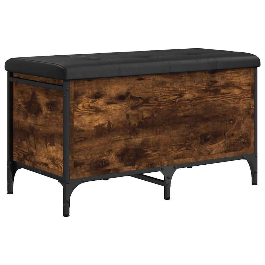 Bench with storage space smoked oak 82x42x45 cm wood material