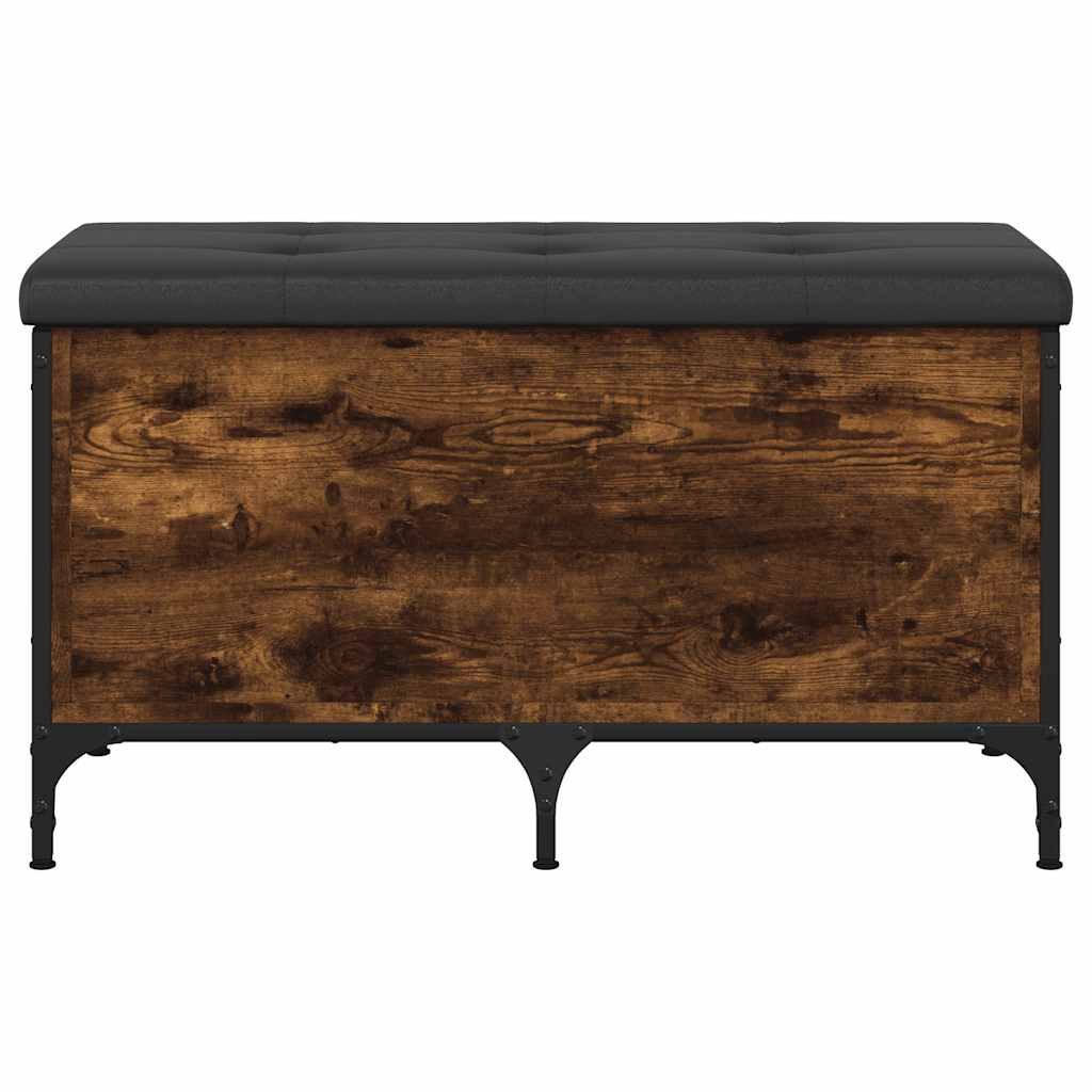 Sitzbank mit Stauraum Räuchereiche 82x42x45 cm Holzwerkstoff