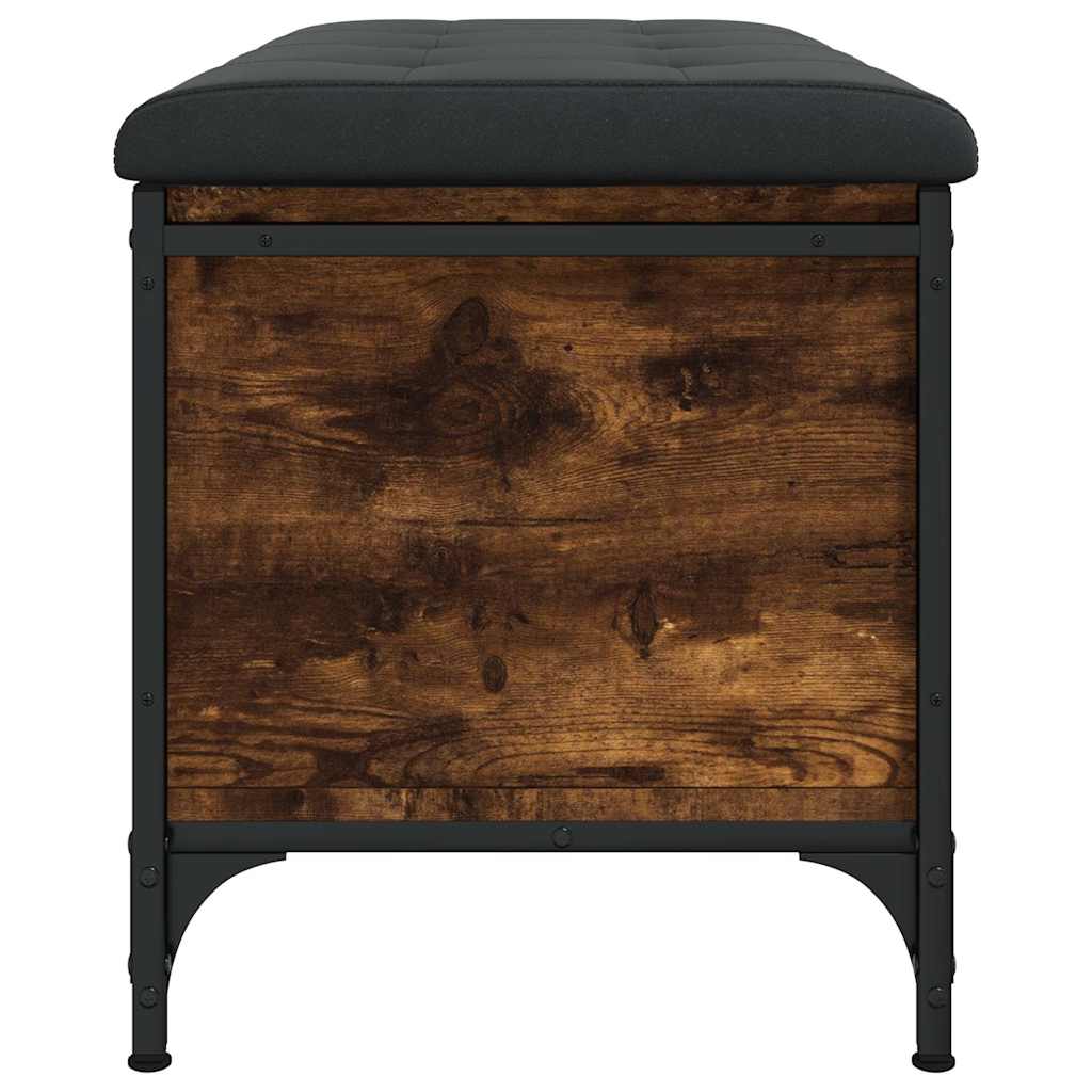 Sitzbank mit Stauraum Räuchereiche 82x42x45 cm Holzwerkstoff