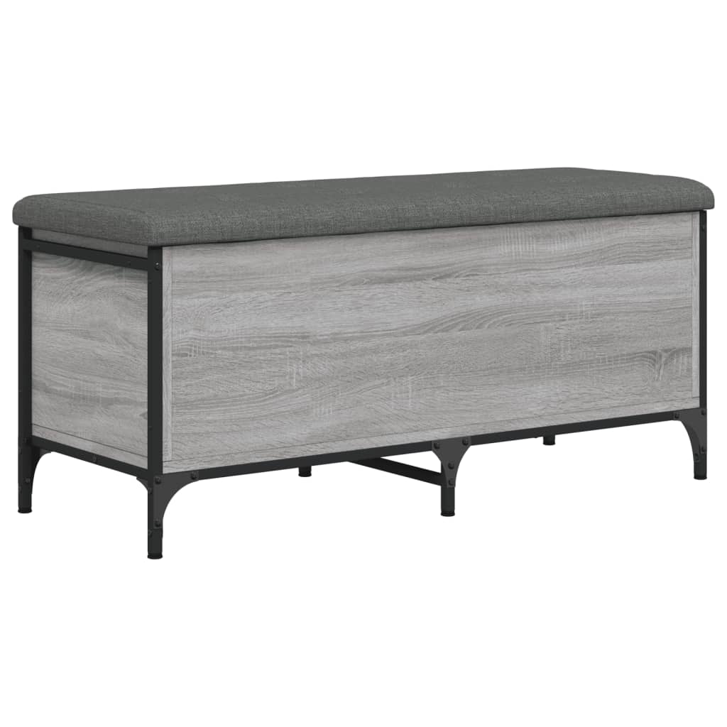 Bench with storage space Grey Sonoma 102x42x45 cm wood material