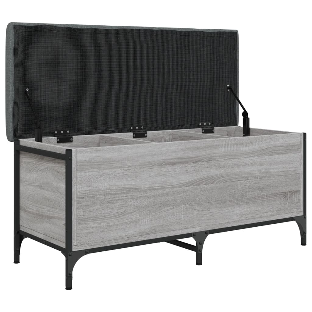 Bench with storage space Grey Sonoma 102x42x45 cm wood material