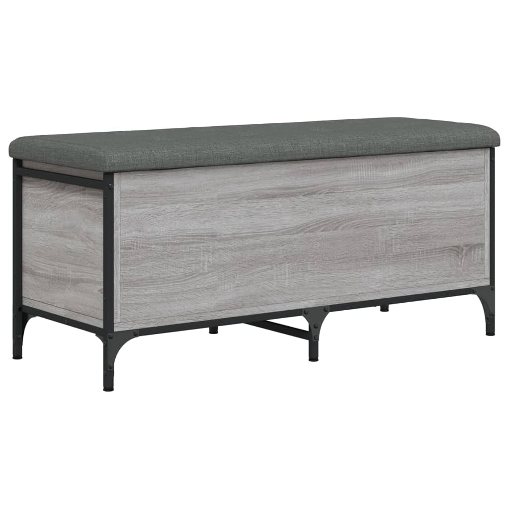 Bench with storage space Grey Sonoma 102x42x45 cm wood material