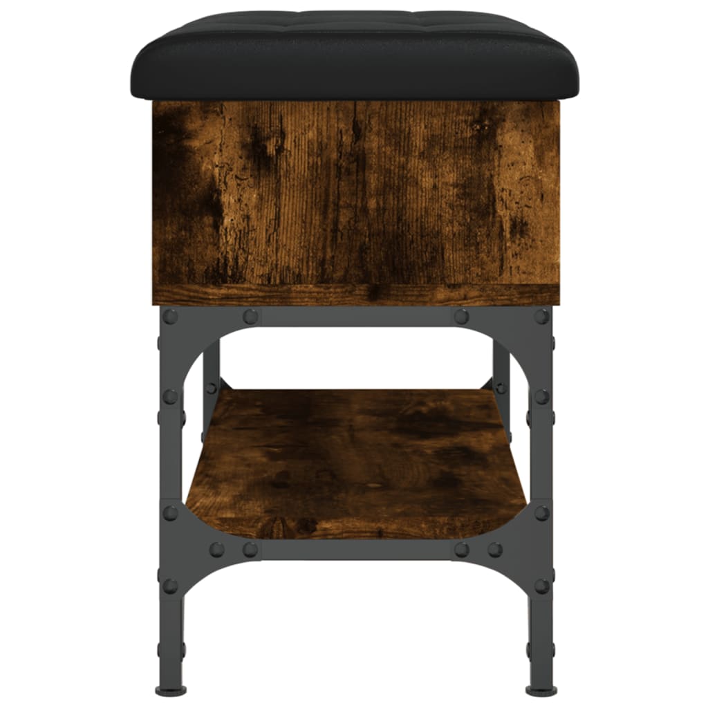 Shoe bench smoked oak 62x32x45 cm wood material