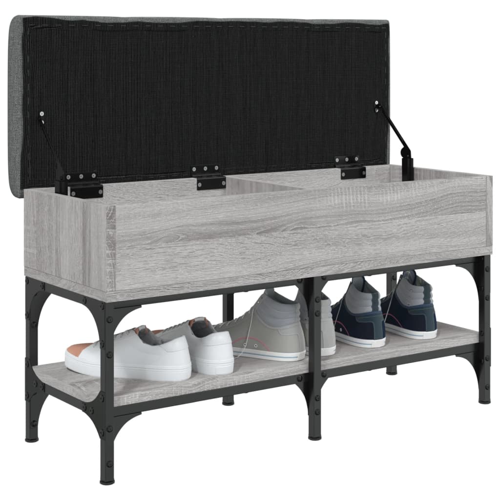 Shoe Bench Grey Sonoma 82x32x45 cm Wood Material