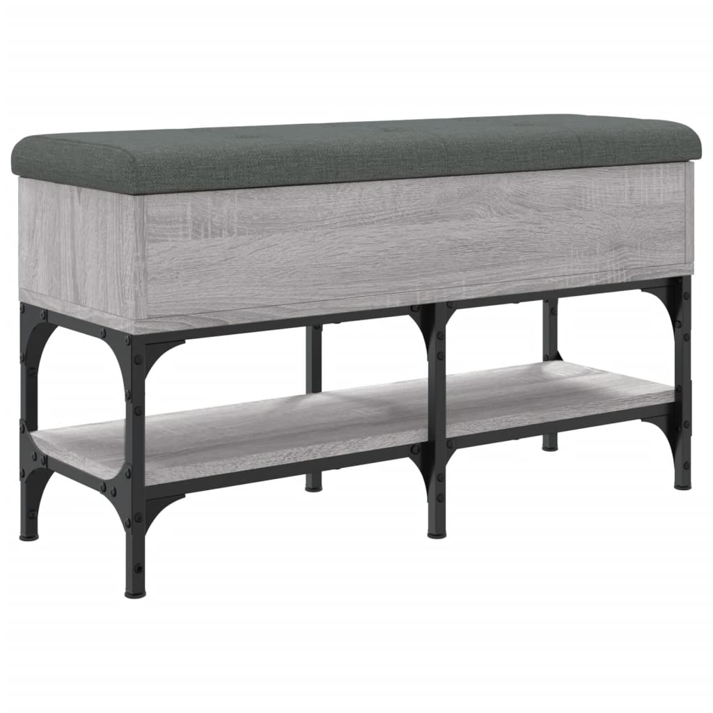 Shoe Bench Grey Sonoma 82x32x45 cm Wood Material