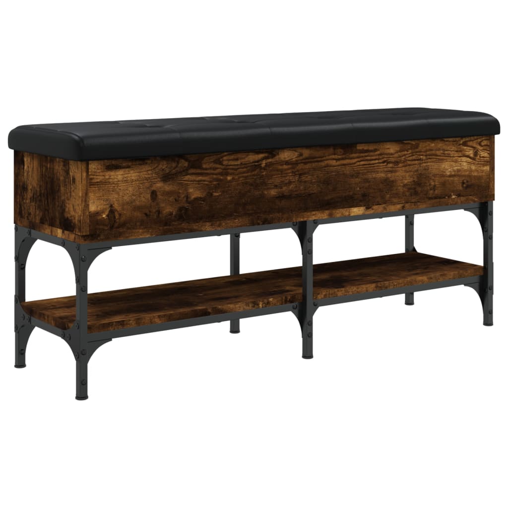 Shoe bench smoked oak 102x32x45 cm wood material