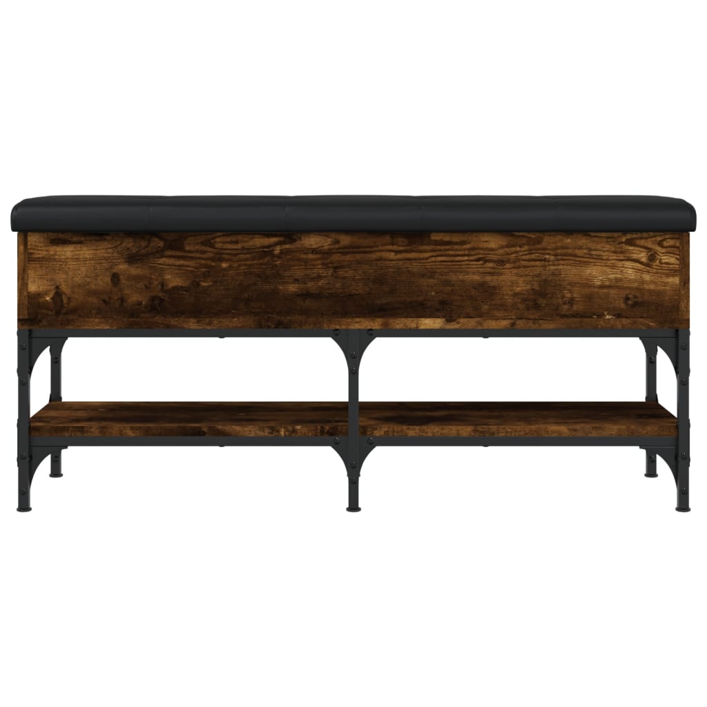 Shoe bench smoked oak 102x32x45 cm wood material