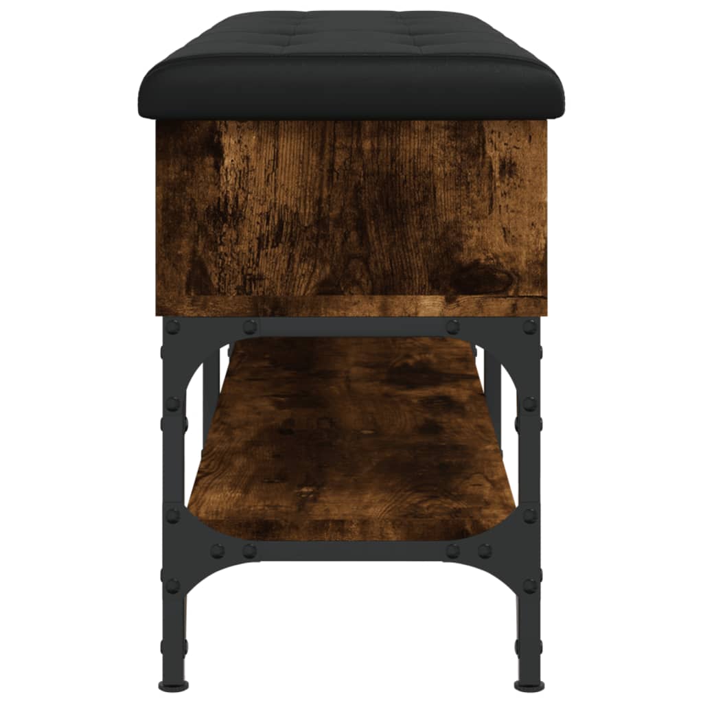 Shoe bench smoked oak 102x32x45 cm wood material