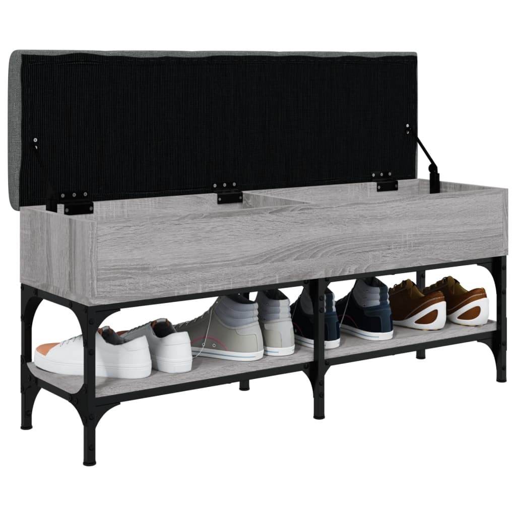 Shoe Bench Grey Sonoma 102x32x45 cm Wood Material