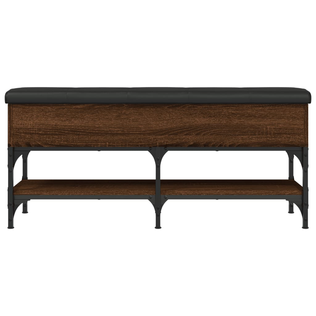 Shoe Bench Brown Oak Look 102x32x45 cm Wood Material