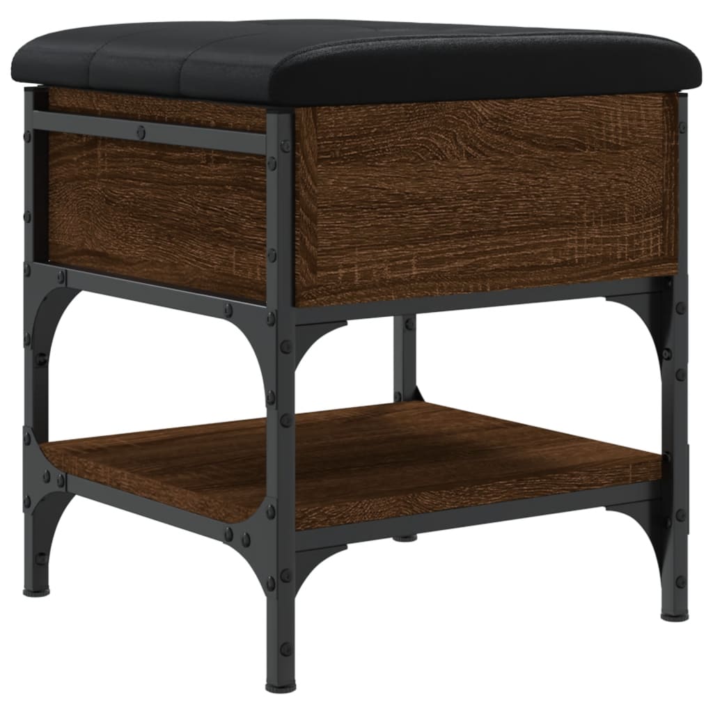 Shoe bench brown oak look 42x42x45 cm wood material