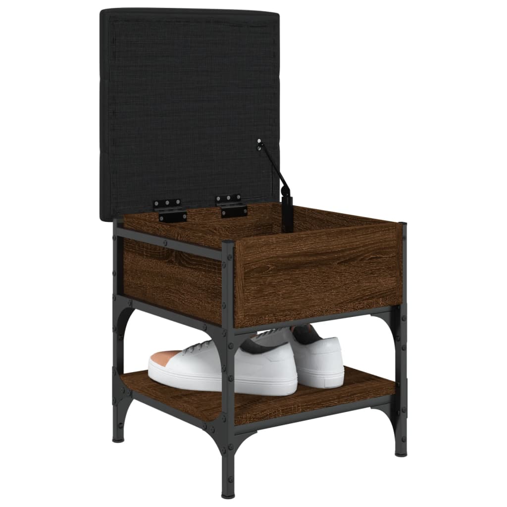 Shoe bench brown oak look 42x42x45 cm wood material