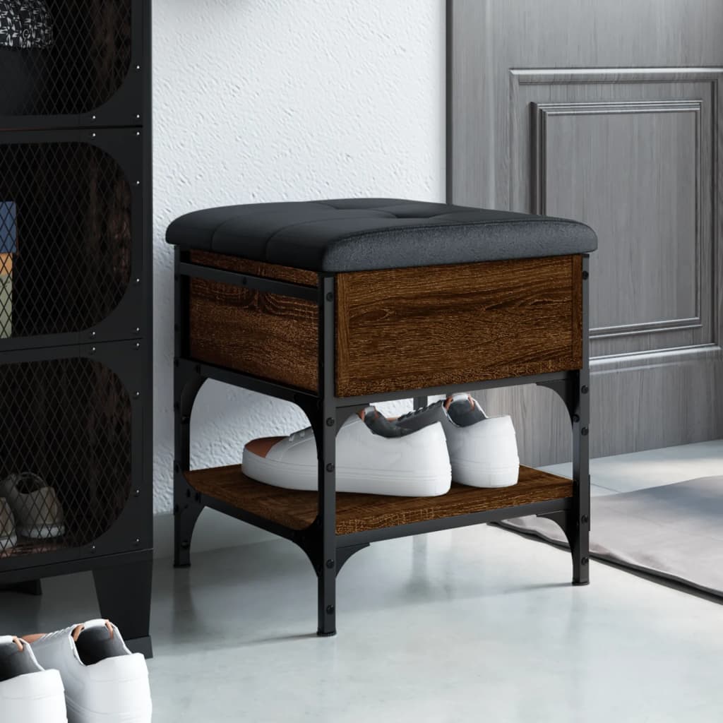 Shoe bench brown oak look 42x42x45 cm wood material