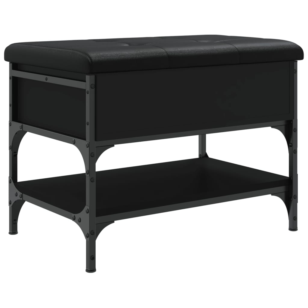 Shoe Bench Black 62x42x45 cm Wood Material
