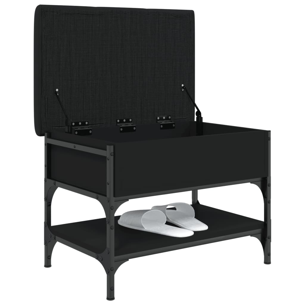 Shoe Bench Black 62x42x45 cm Wood Material