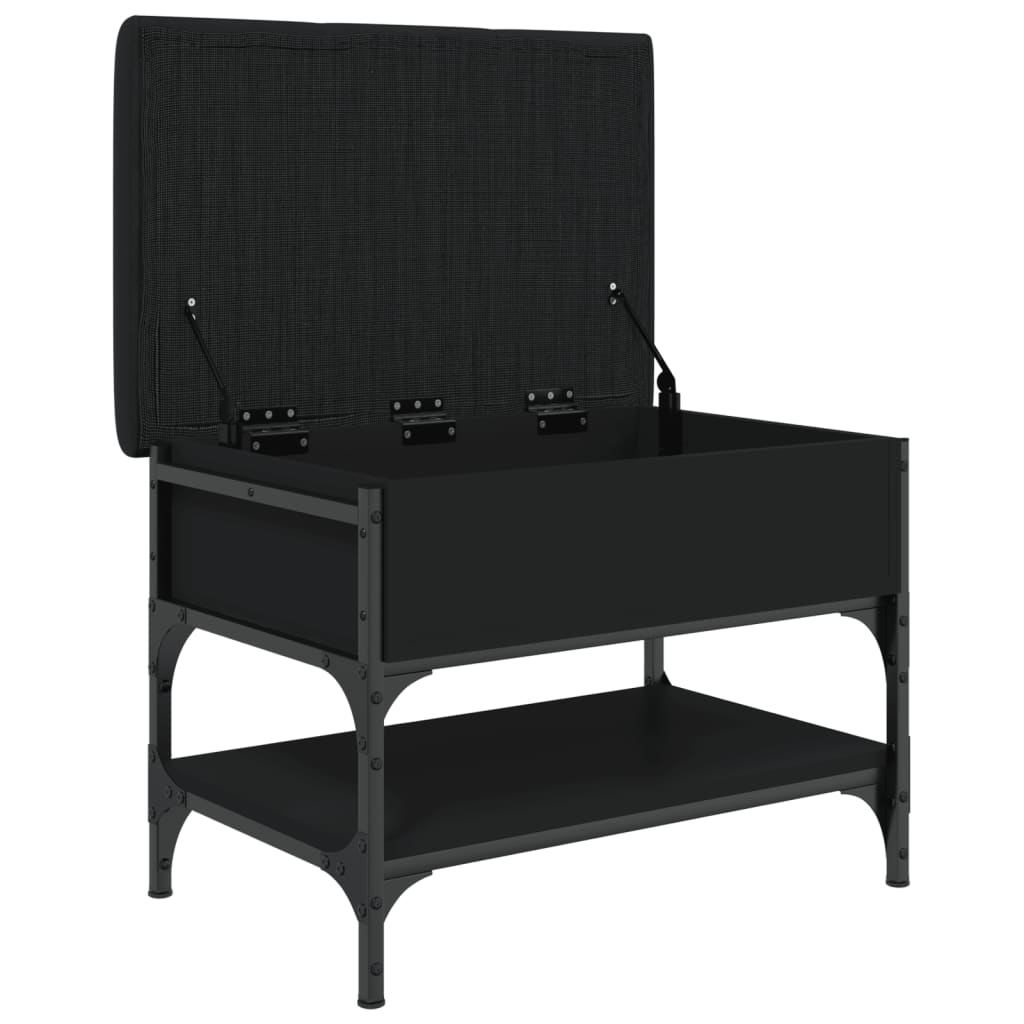 Shoe Bench Black 62x42x45 cm Wood Material