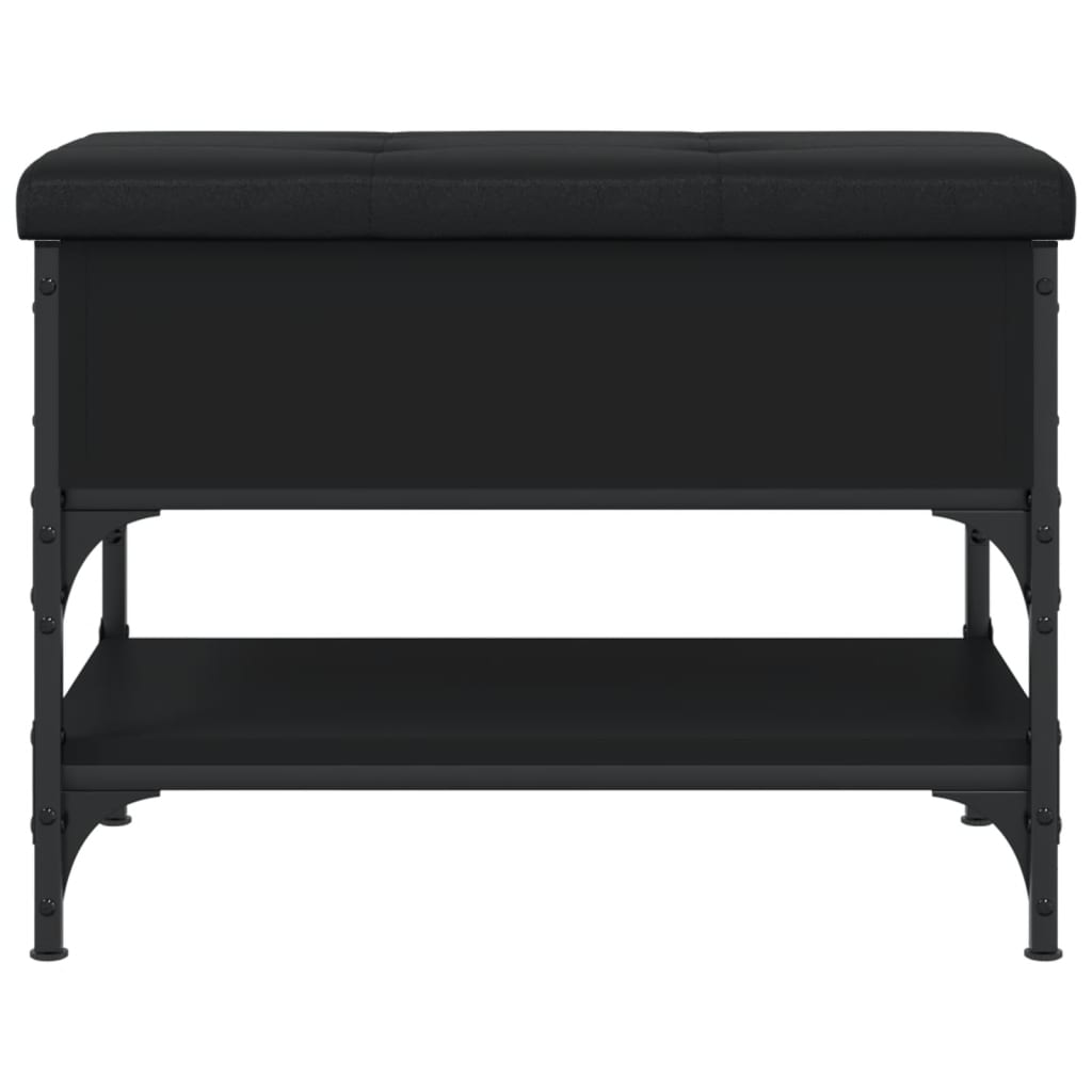 Shoe Bench Black 62x42x45 cm Wood Material