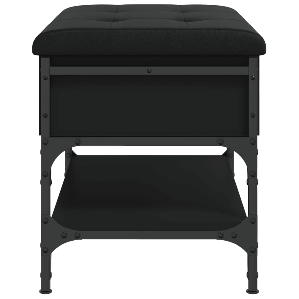 Shoe Bench Black 62x42x45 cm Wood Material