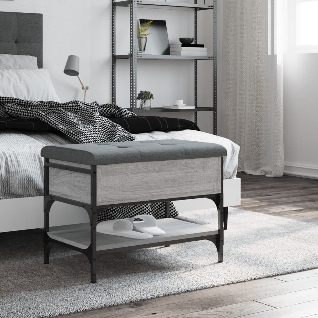 Shoe Bench Grey Sonoma 62x42x45 cm Wood Material