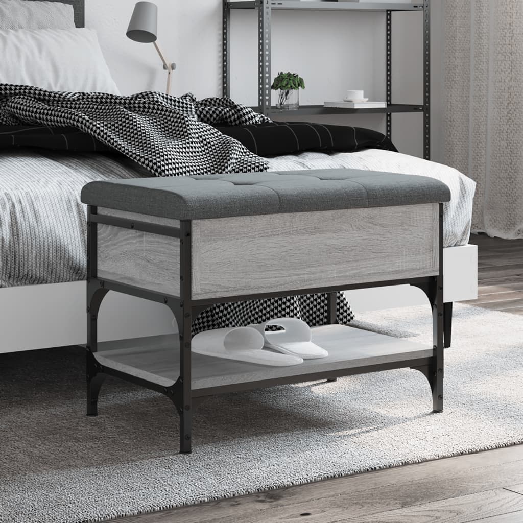 Shoe Bench Grey Sonoma 62x42x45 cm Wood Material