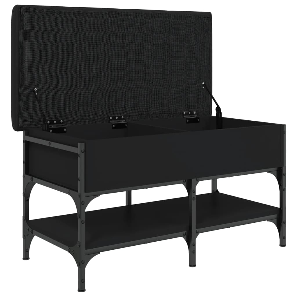 Shoe Bench Black 82x42x45 cm Wood Material