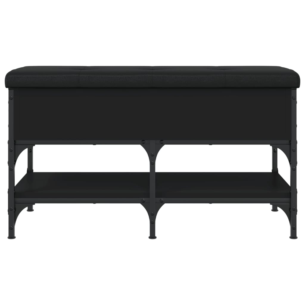 Shoe Bench Black 82x42x45 cm Wood Material