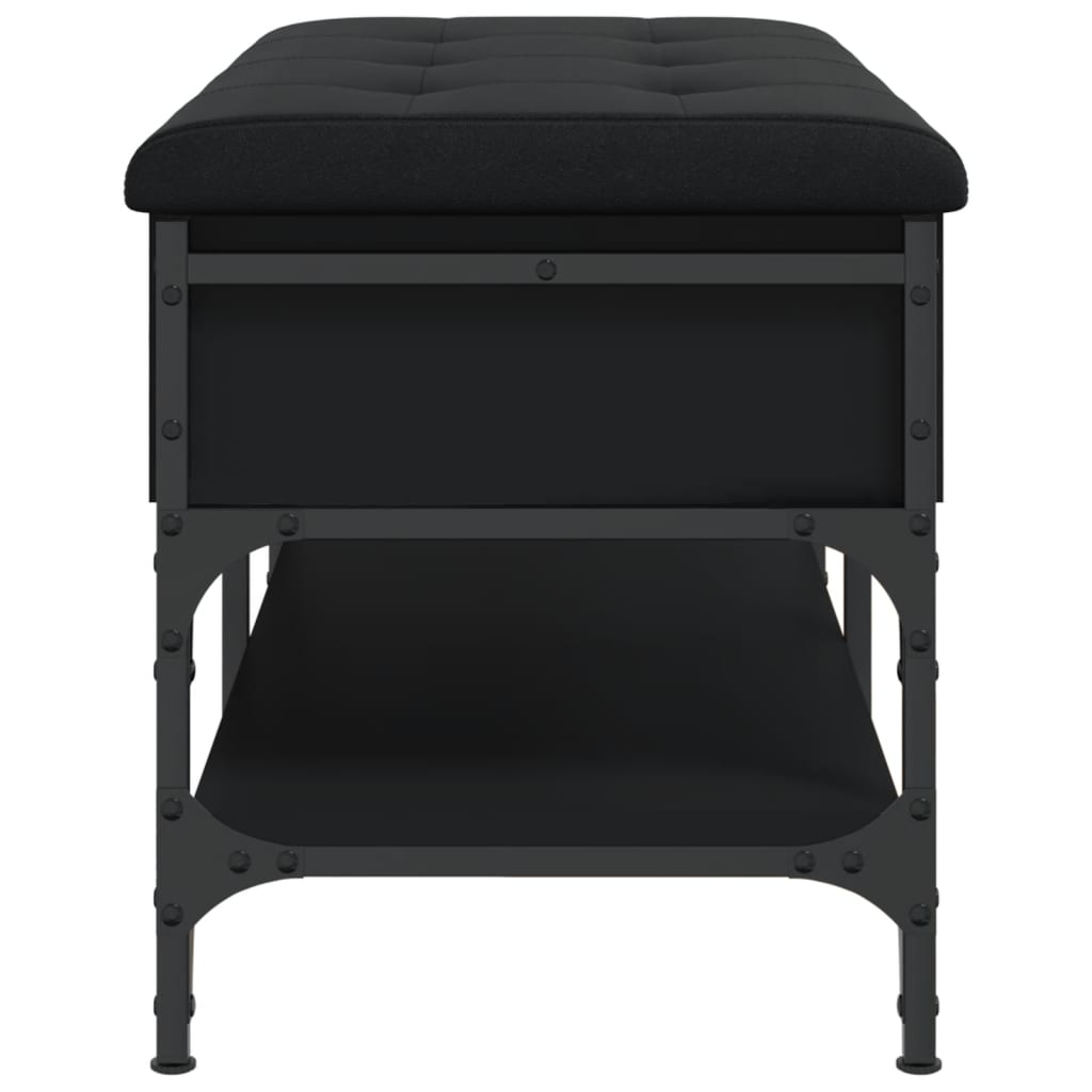 Shoe Bench Black 82x42x45 cm Wood Material