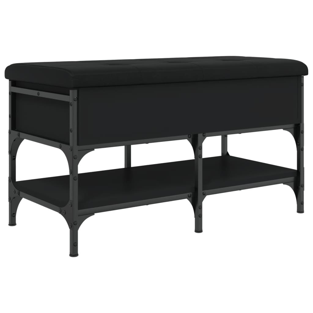 Shoe Bench Black 82x42x45 cm Wood Material