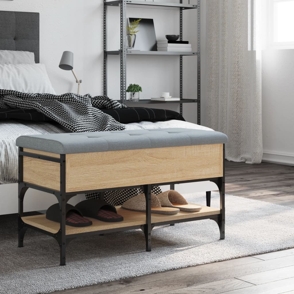 Shoe bench Sonoma oak 82x42x45 cm wood material