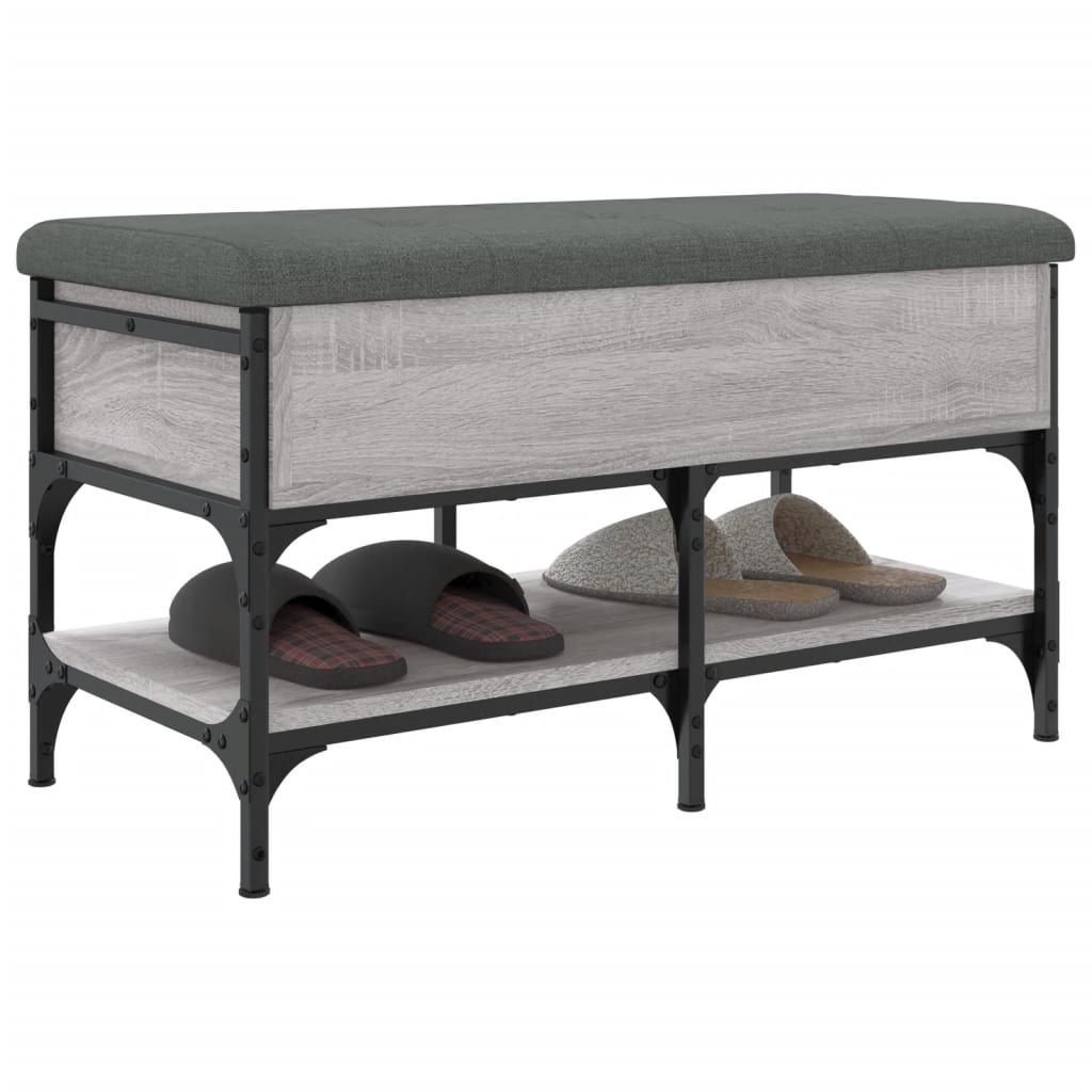 Shoe Bench Grey Sonoma 82x42x45 cm Wood Material