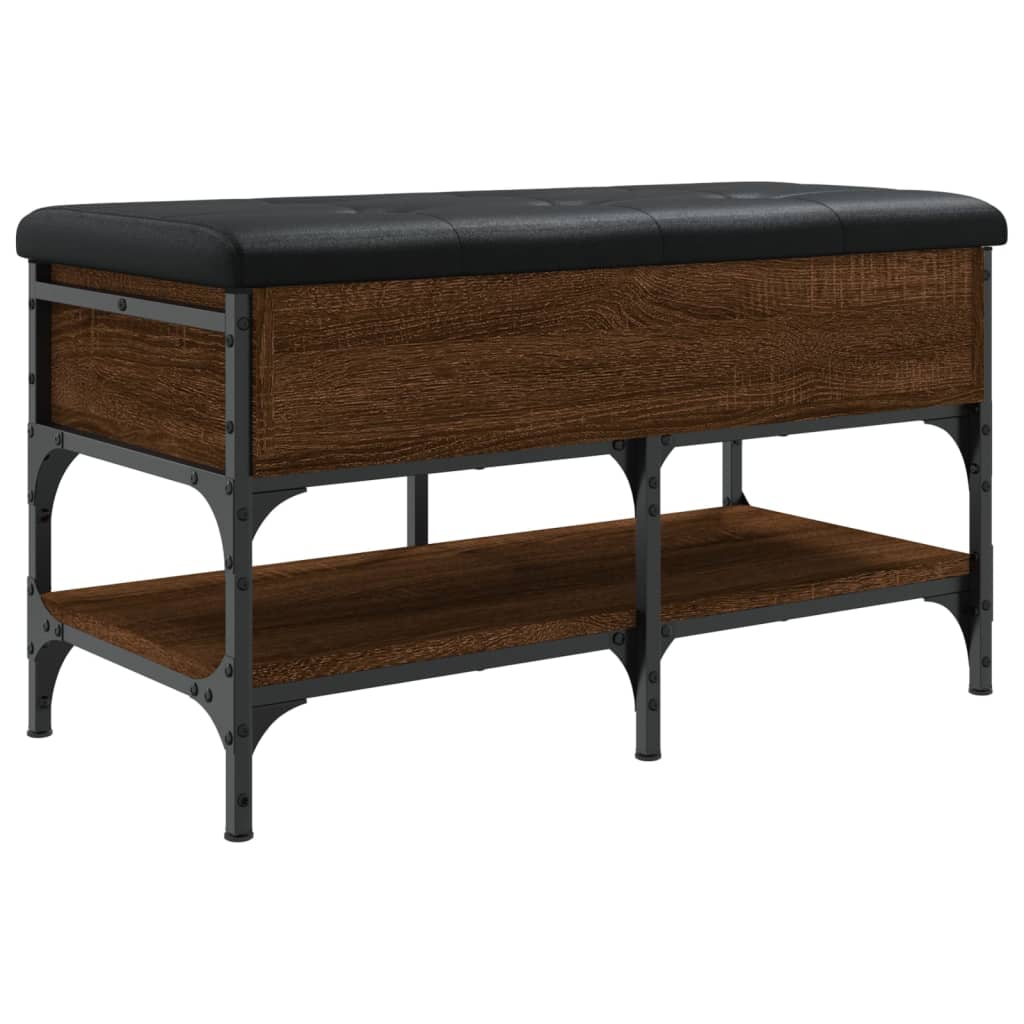 Shoe Bench Brown Oak Look 82x42x45 cm Wood Material
