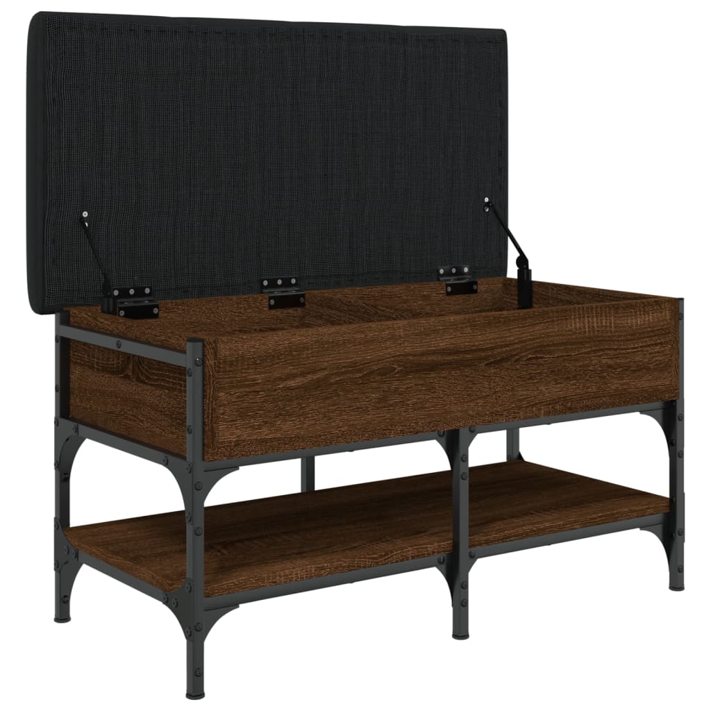 Shoe Bench Brown Oak Look 82x42x45 cm Wood Material