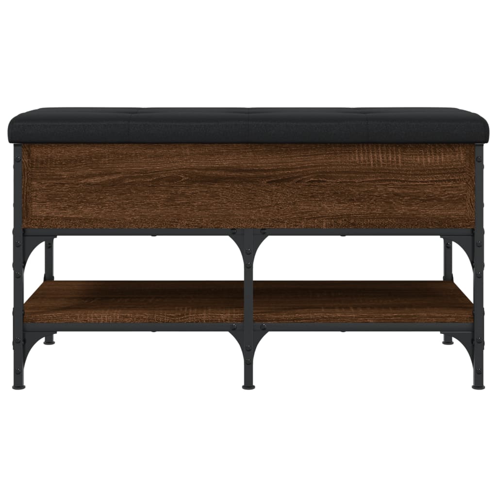 Shoe Bench Brown Oak Look 82x42x45 cm Wood Material