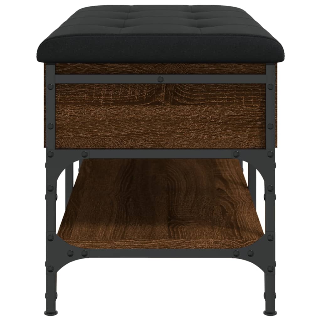 Shoe Bench Brown Oak Look 82x42x45 cm Wood Material